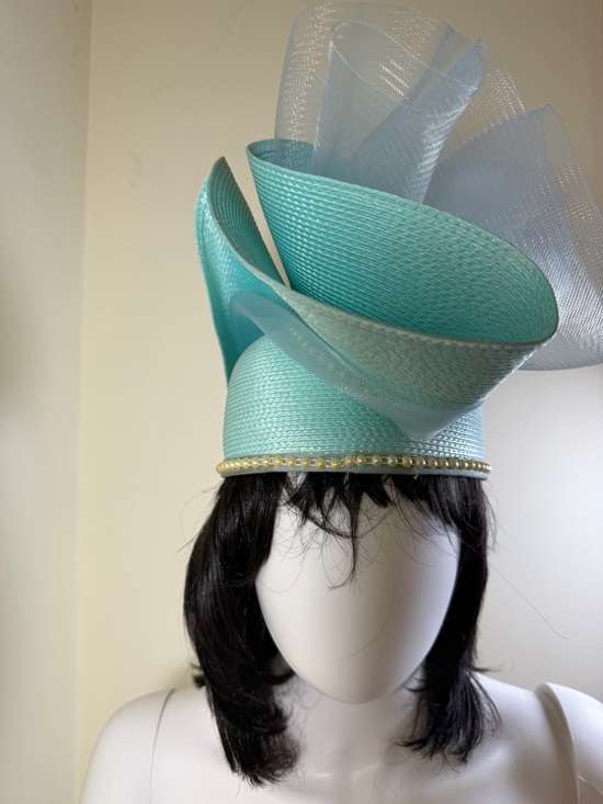 Accessories - Aqua Women’s Statement Fascinator Hat with Pearl Trim